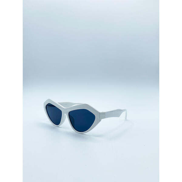 SVNX angular sunglasses white frame black lens UV400, imported from the UK