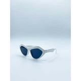 SVNX angular sunglasses white frame black lens UV400, imported from the UK