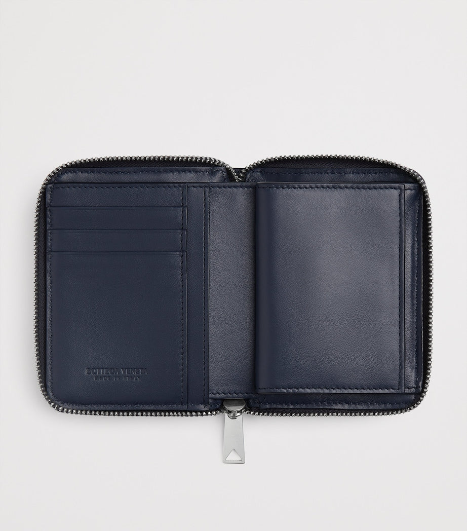 Bottega Veneta leather intrecciato zip-around wallet, UK version