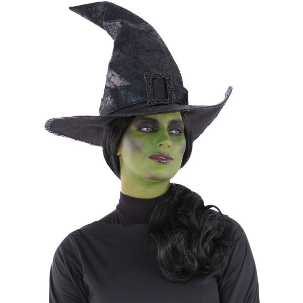 Smiffys black witch hat with buckle, UK version