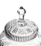 Waterford Crystal Mastercraft cookie jar with intricate pattern, 33.5cm height (British brand)