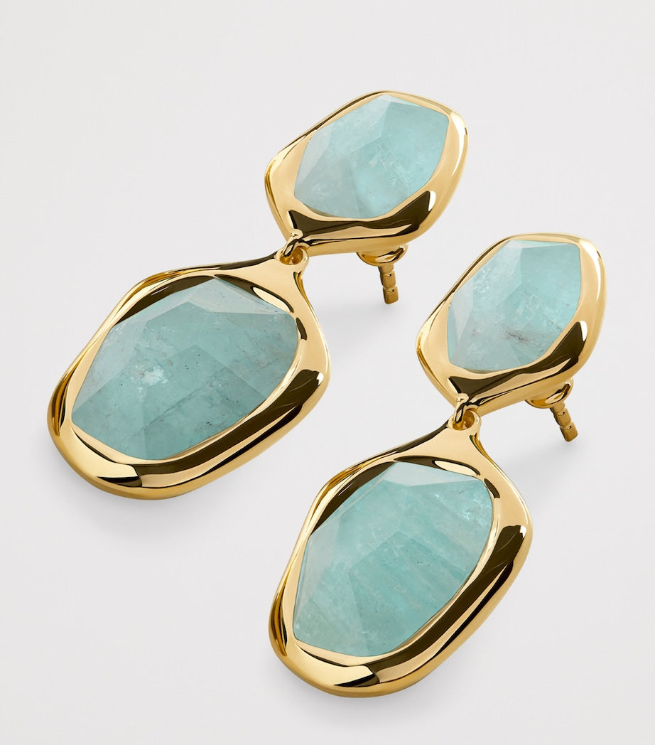 Monica Vinader gold vermeil aquamarine cocktail earrings (British brand)