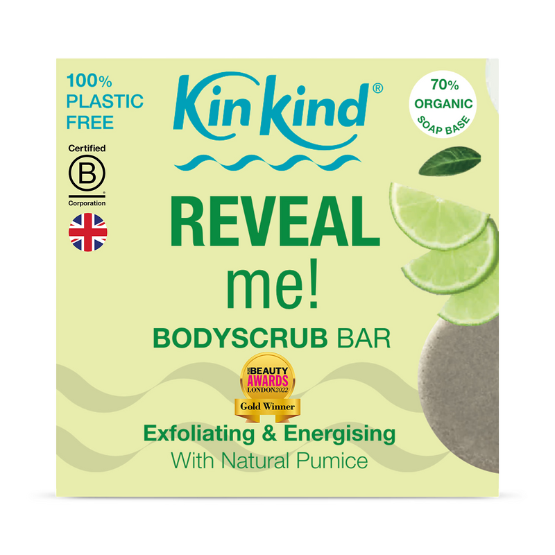 KinKind REVEAL me exfoliating body scrub bar 50g - British product