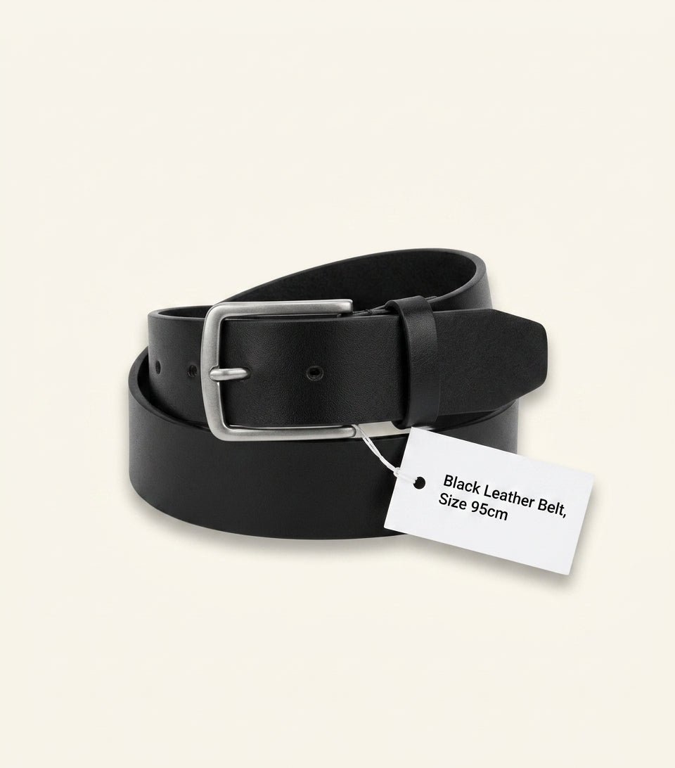 Balenciaga leather logo belt, UK version