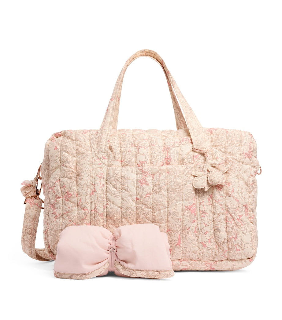 Bonpoint quilted bowling bag pastel floral print (British brand)