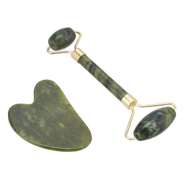 Livingandhome gua sha jade roller set facial massage, imported from the UK