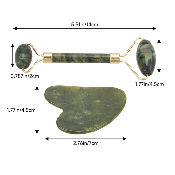 Livingandhome gua sha jade roller set facial massage, imported from the UK