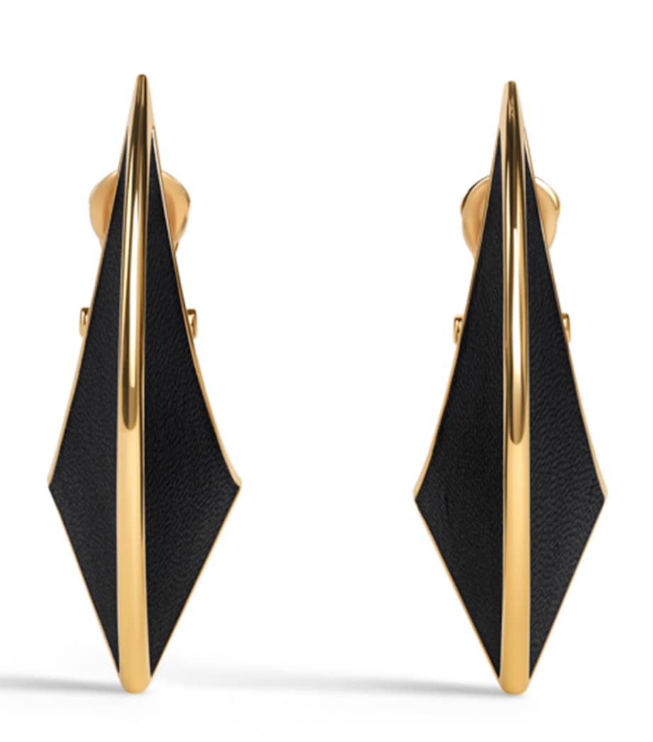 Alaïa leather sculptural pendant clip-on earrings, UK version