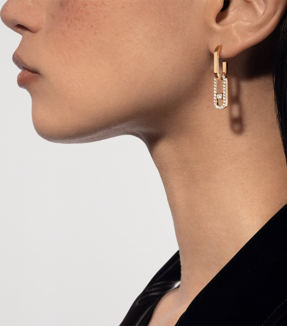 Messika Move Link drop earrings yellow gold 0.85ct, imported from the UK