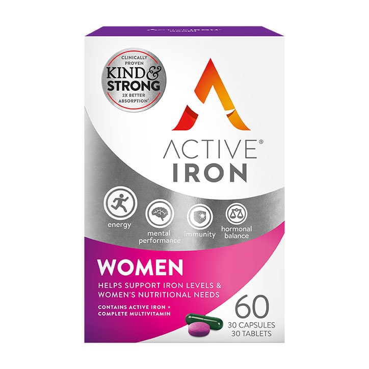 Active Iron for Women Capsules 60 Capsules Iron Tablets & Capsules Holland&Barrett   