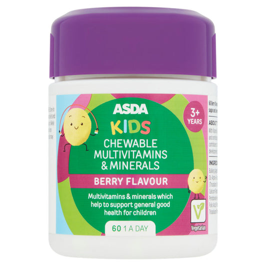 ASDA Kids 60 Chewable Multivitamins & Minerals Berry Flavour 3+ Years 1 A Day 60 Tablets GOODS ASDA   