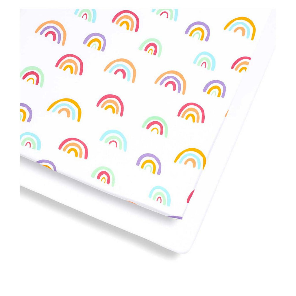 Snuz Twin Pack Fitted Cot Bed Sheets - Rainbow