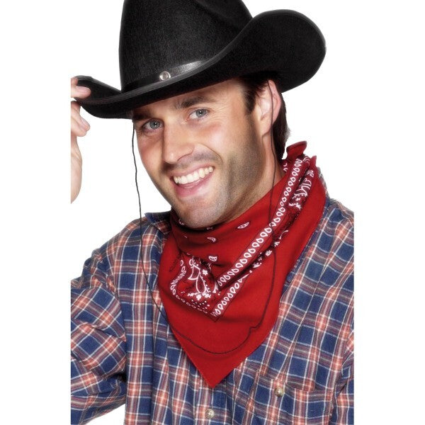 Smiffys red cowboy bandana (British brand)
