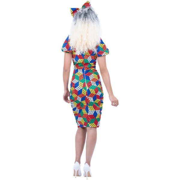 Smiffys Rubiks Cube costume with dress and headband, imported from the UK