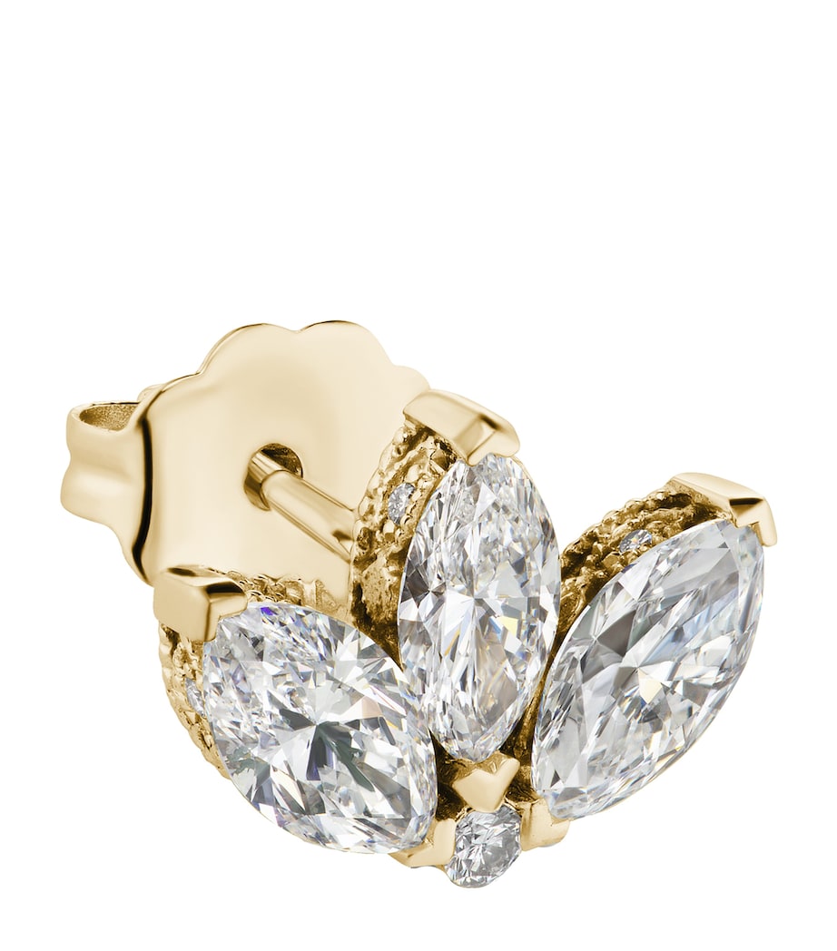 Maria Tash diamond lotus stud earring 6mm - British product
