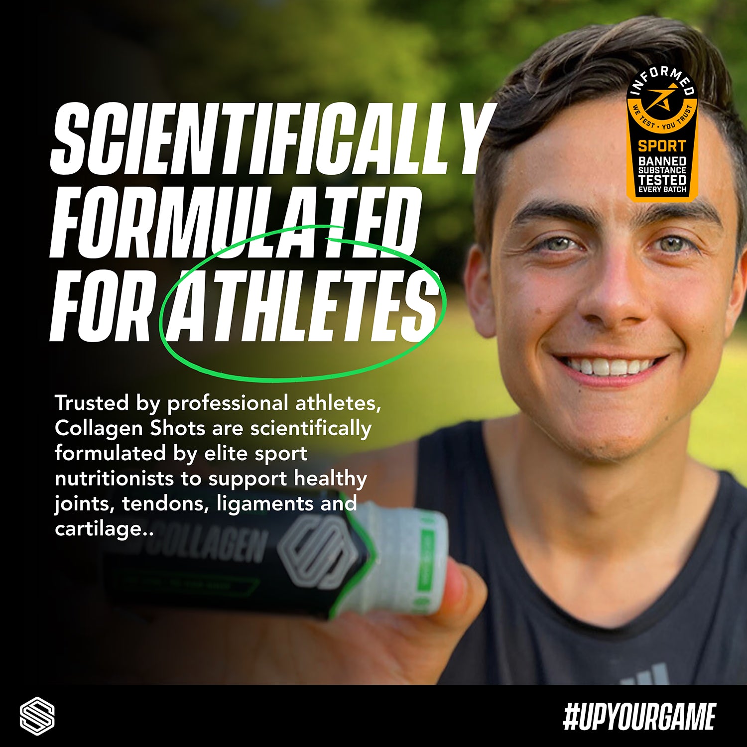 Soccer Supplement bovine collagen shots 22,000mg apple - British product