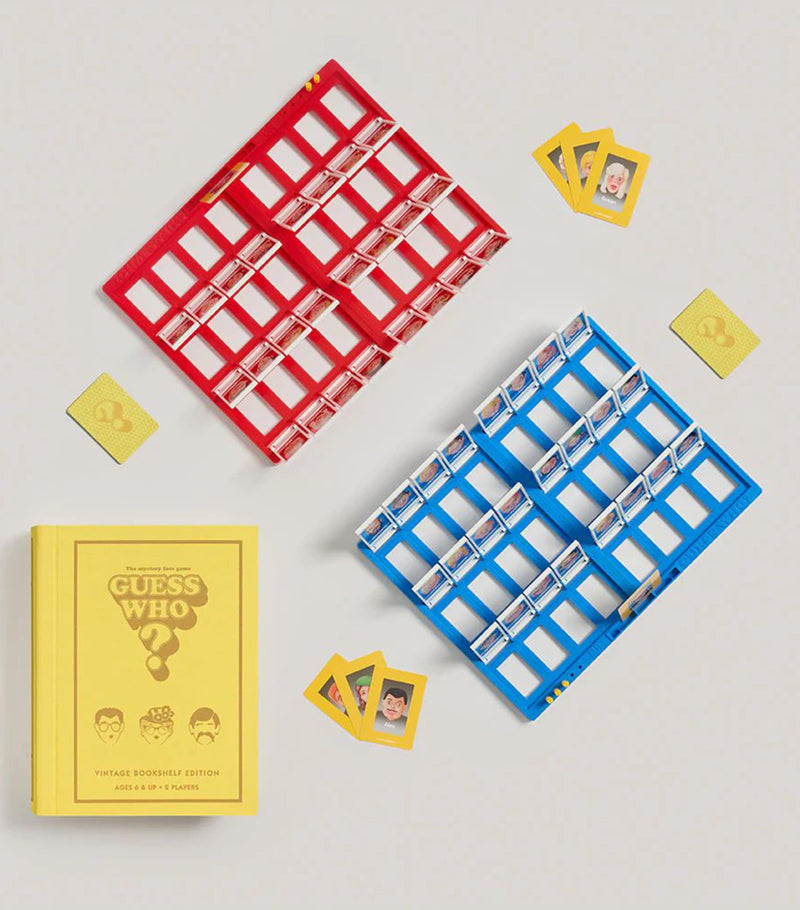 Guess Who Vintage Bookshelf Edition board game, UK version