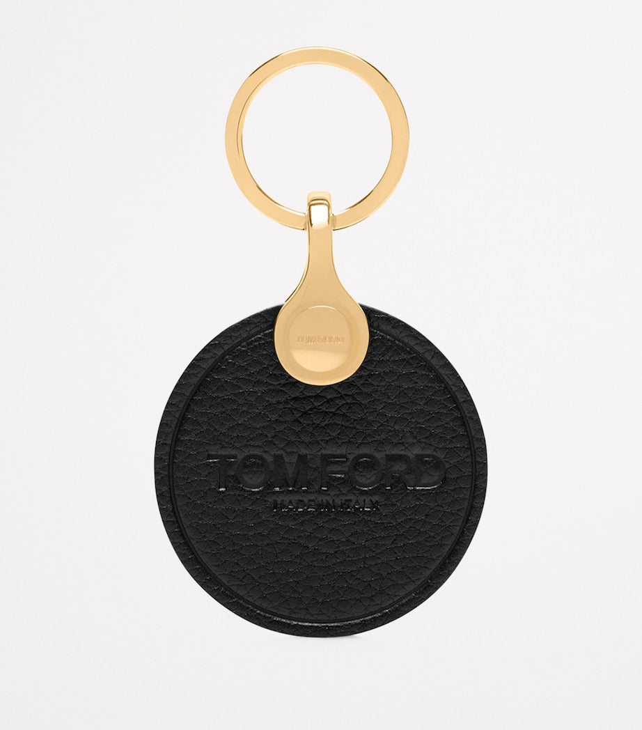 Tom Ford leather logo disk keyring - British product
