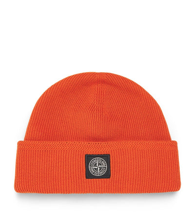 Harrods Stone Island Cotton Compass Patch Beanie- Buy online at McGrocer