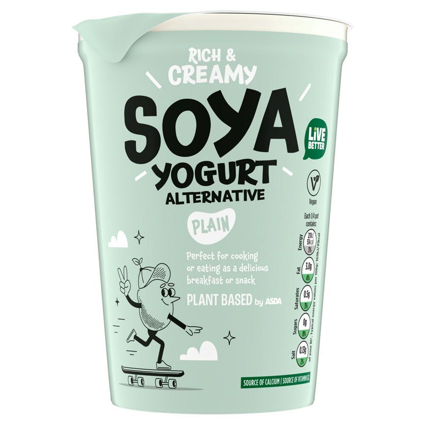 Plant Based by ASDA Plain Soya Yogurt Alternative 500g