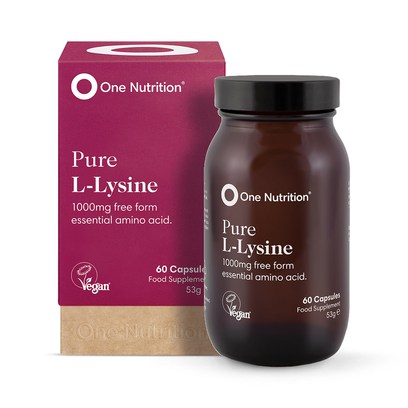 One Nutrition L-Lysine supplement 60 capsules, imported from the UK