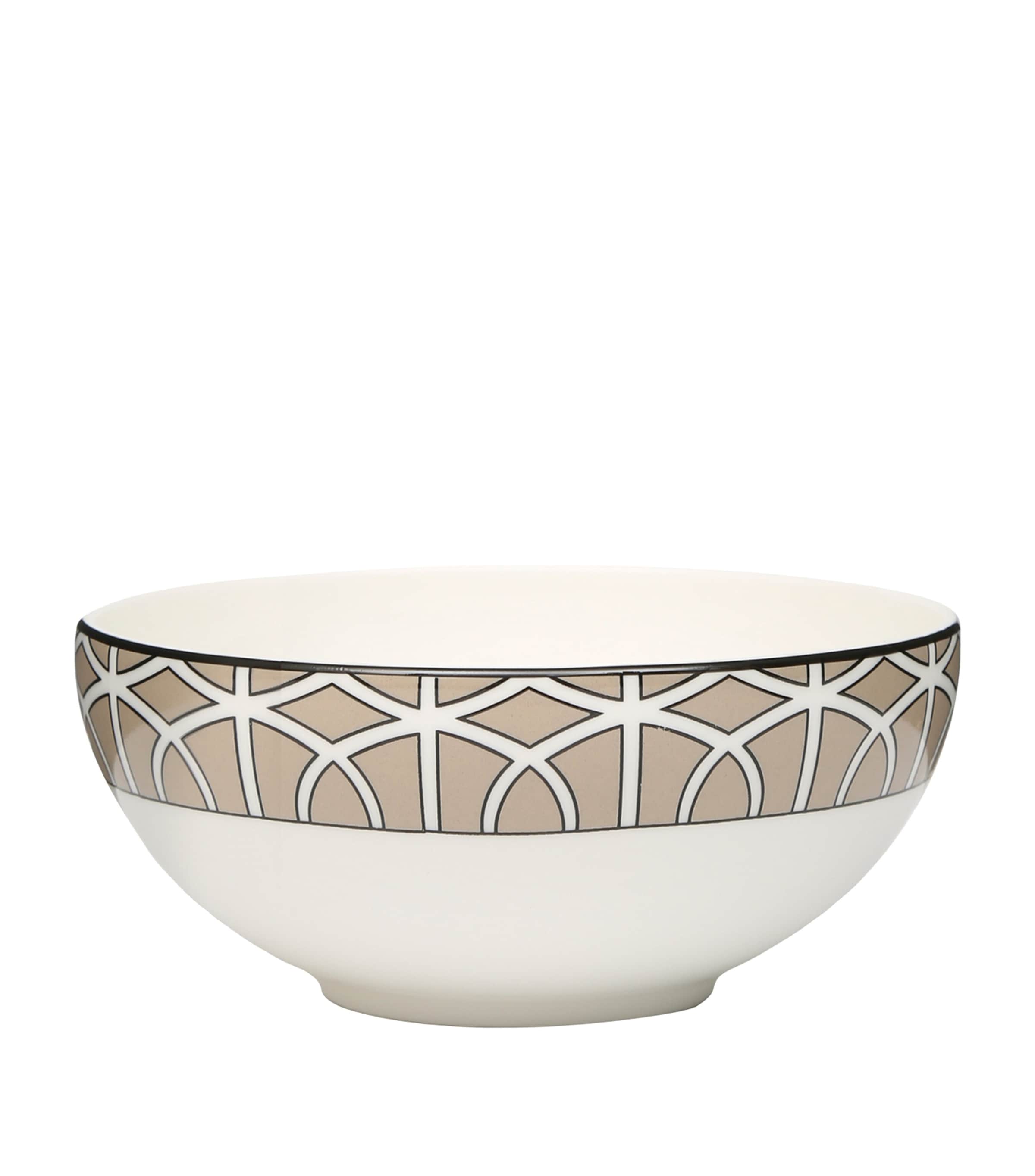 Geometric Print Bone China Breakfast Bowl 15cm