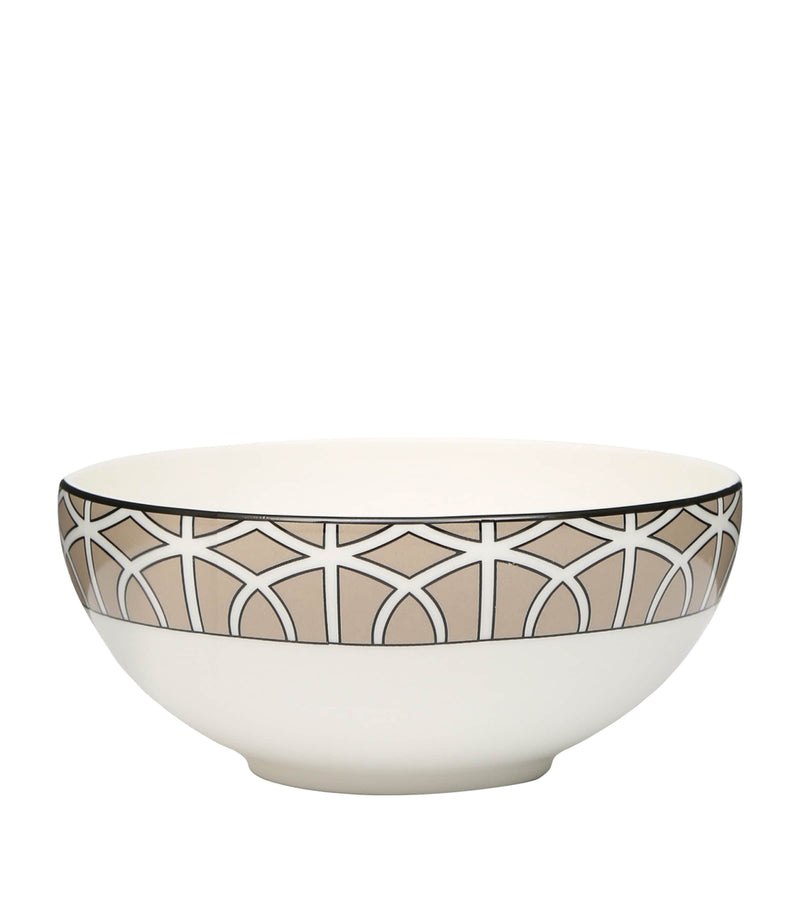 Geometric Print Bone China Breakfast Bowl 15cm