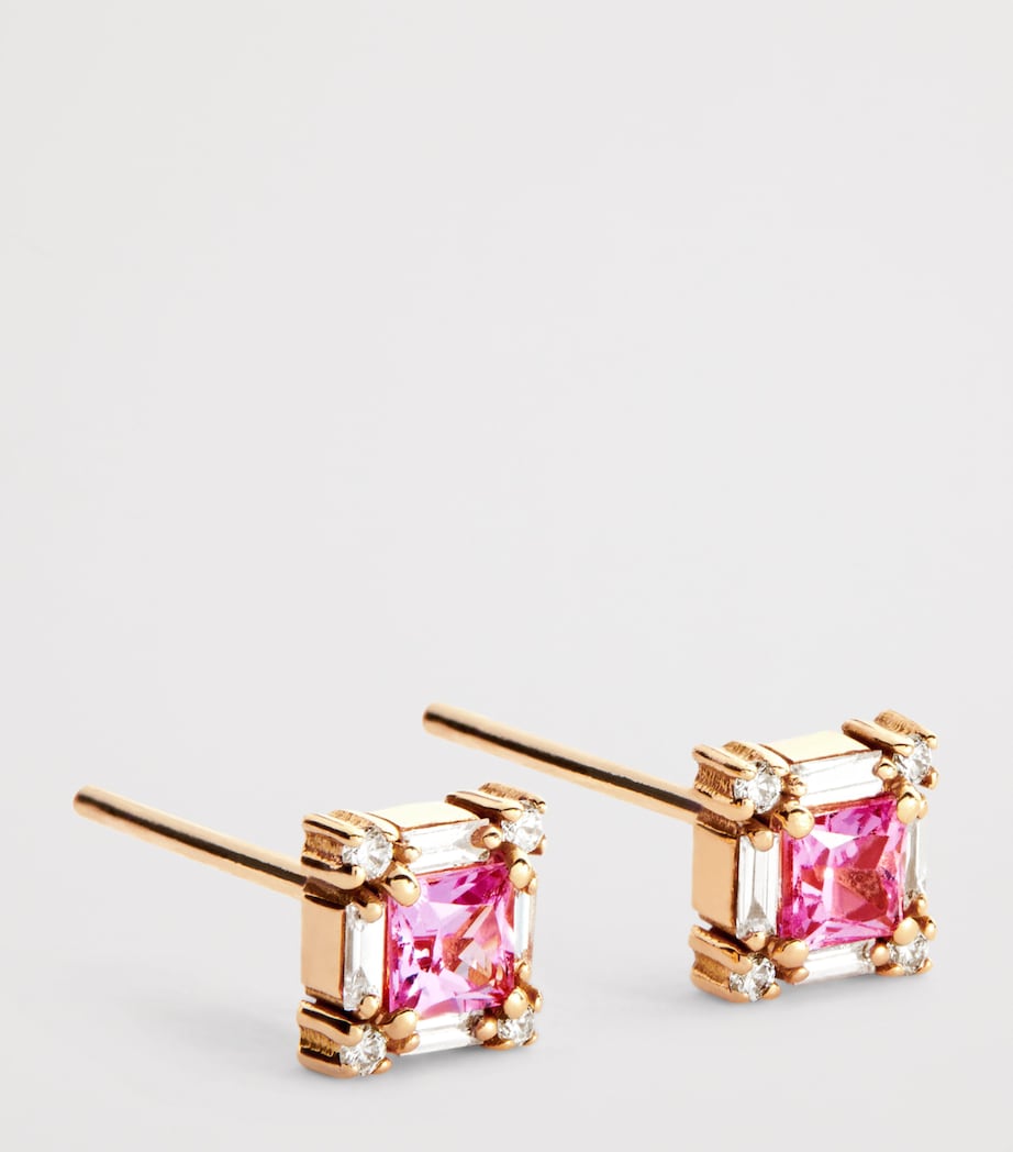 Suzanne Kalan mini princess stud earrings in rose gold - British product