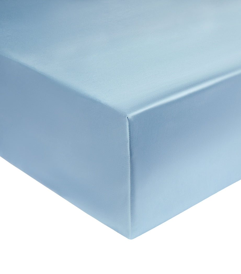 Gingerlily silk King fitted sheet Summerhill Blue 150cm x 200cm, UK version