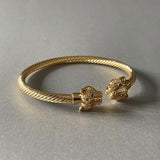 Luxe Tones Zuri Gold Textured Panther cuff 6.5cm, imported from the UK