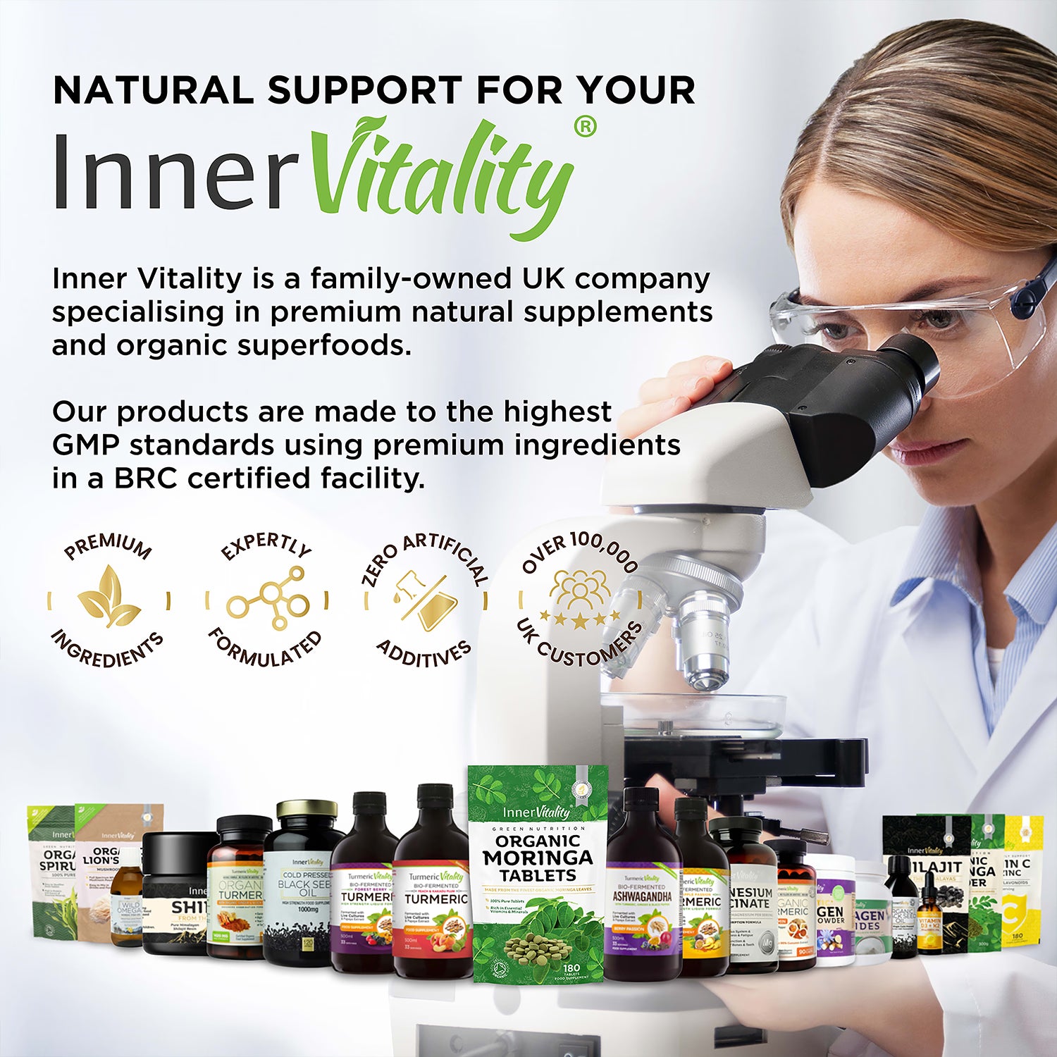 Inner Vitality organic moringa tablets 180 count - British product
