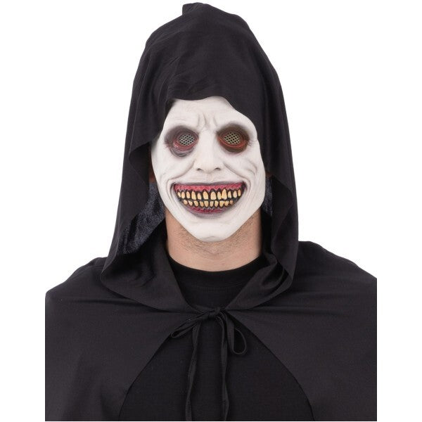 Smiffys white eyed smiling demon latex mask, UK version