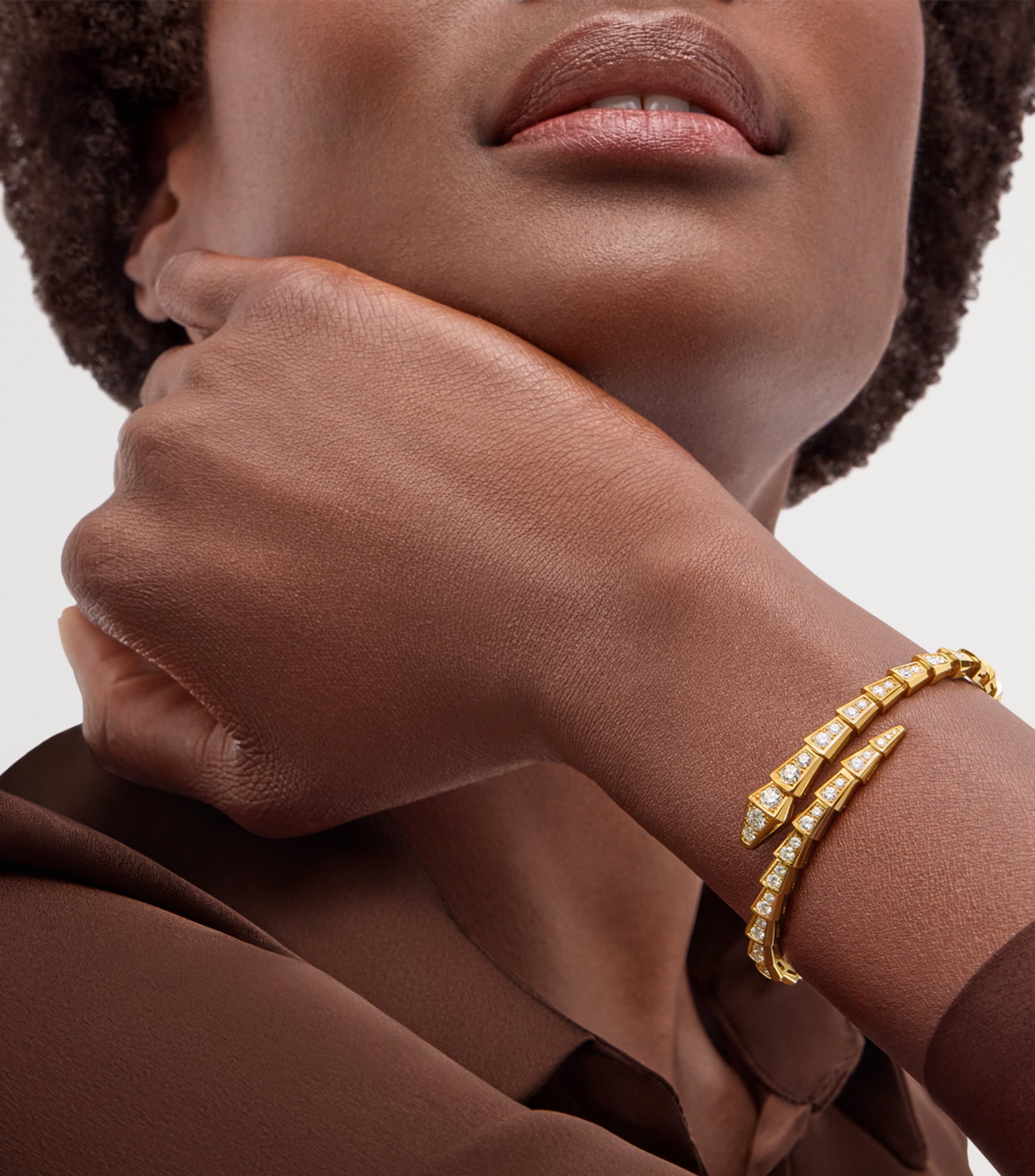 Bvlgari Serpenti Viper yellow gold diamond bracelet (British brand)