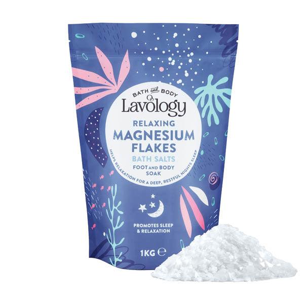 Lavology Magnesium Flakes Bath Soak 1KG, UK version