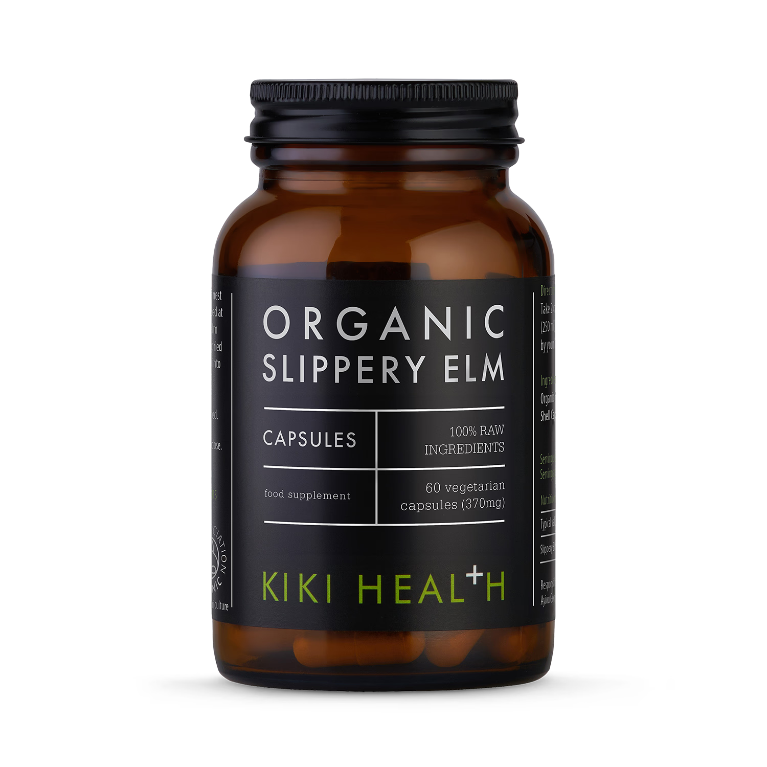 Organic slippery elm capsules 60 vegicaps - British product