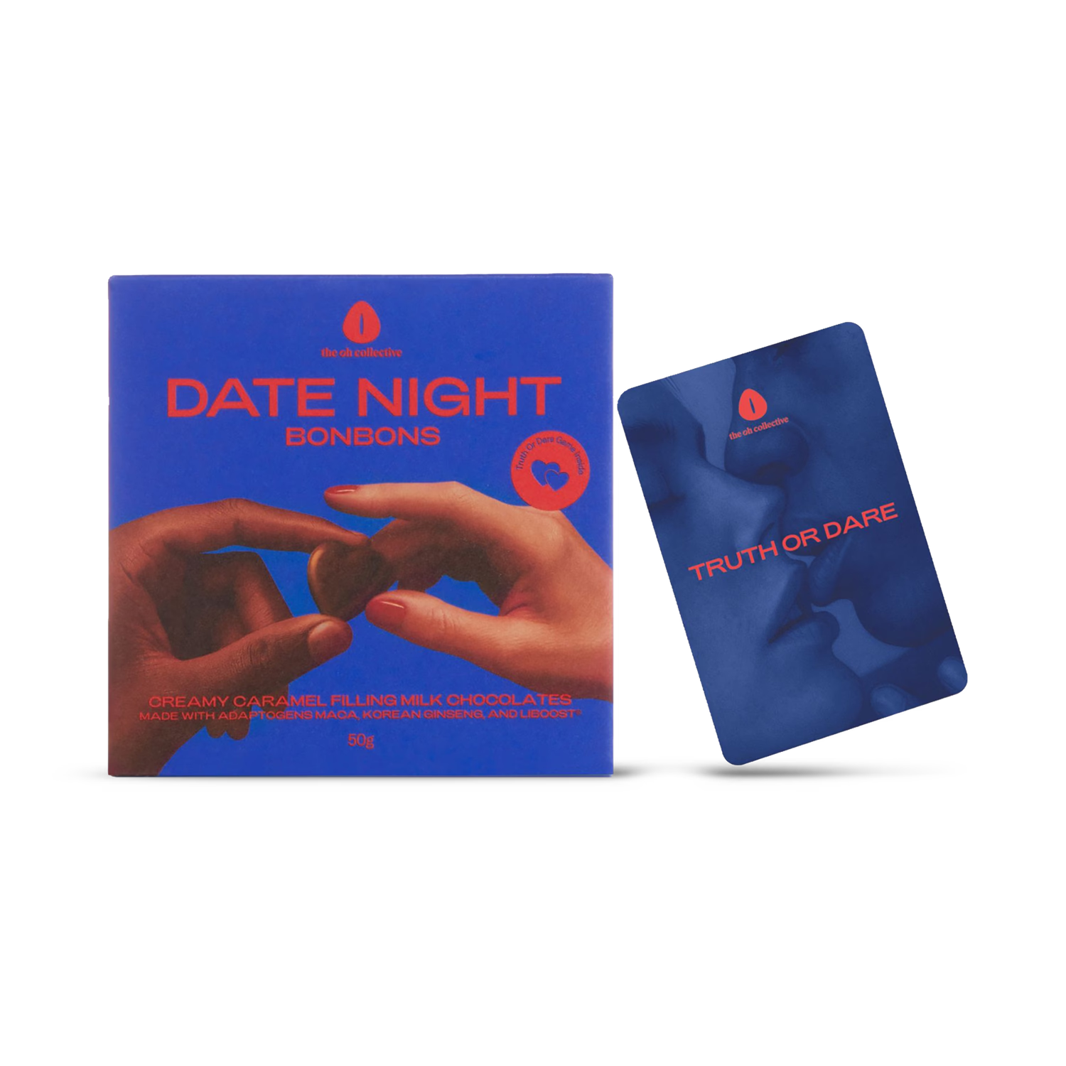 The Oh Collective date night bonbons milk chocolate 50g, imported from the UK