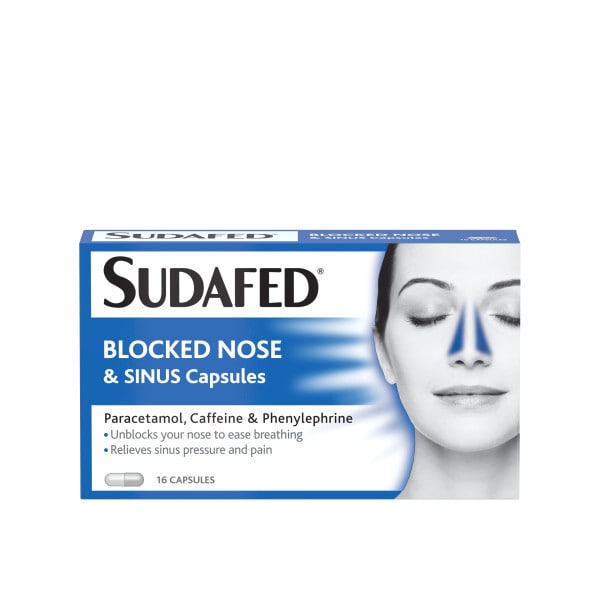 Sudafed Blocked Nose & Sinus Capsules 16Pk GOODS Superdrug   