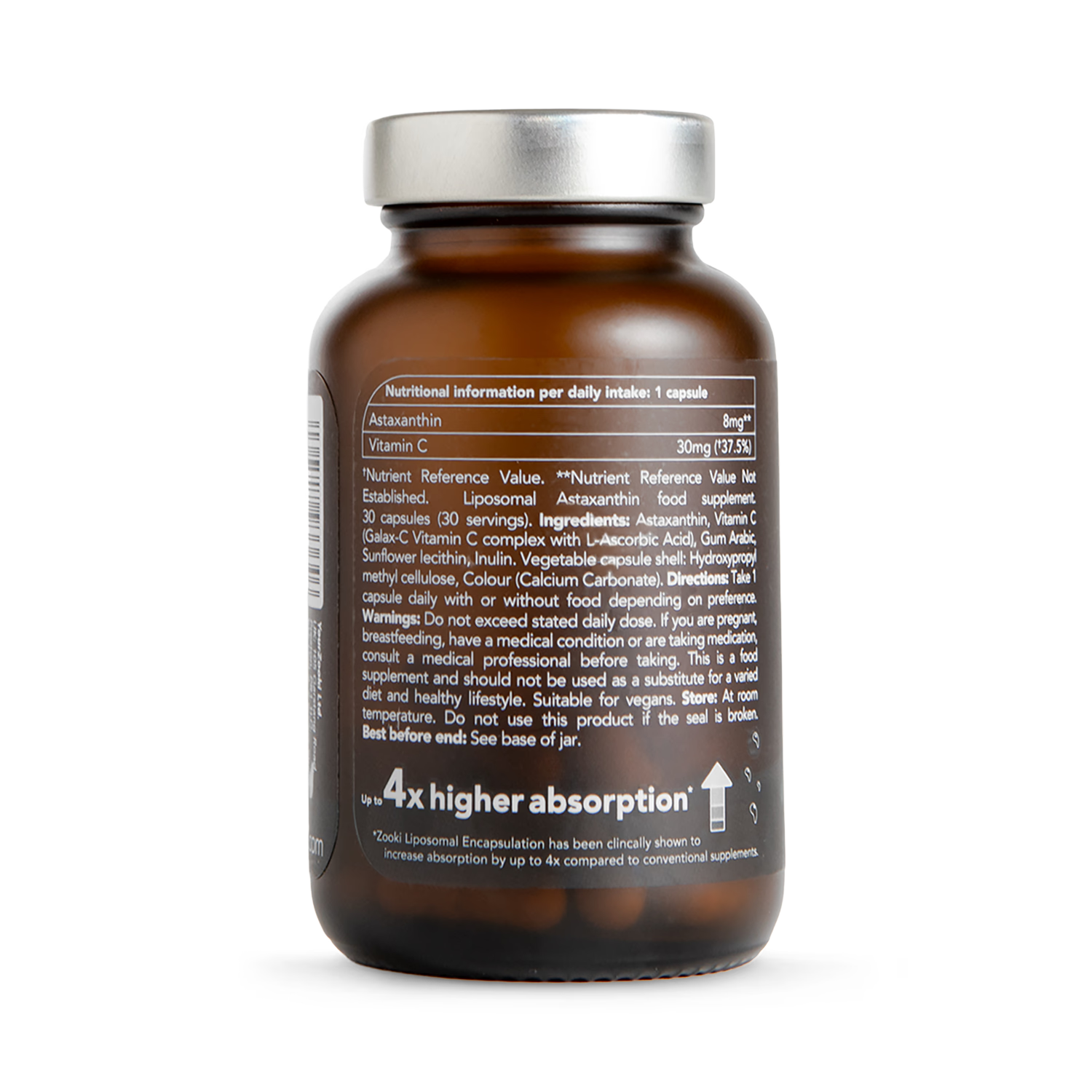 Zooki Astaxanthin 8mg capsules 30 count, imported from the UK