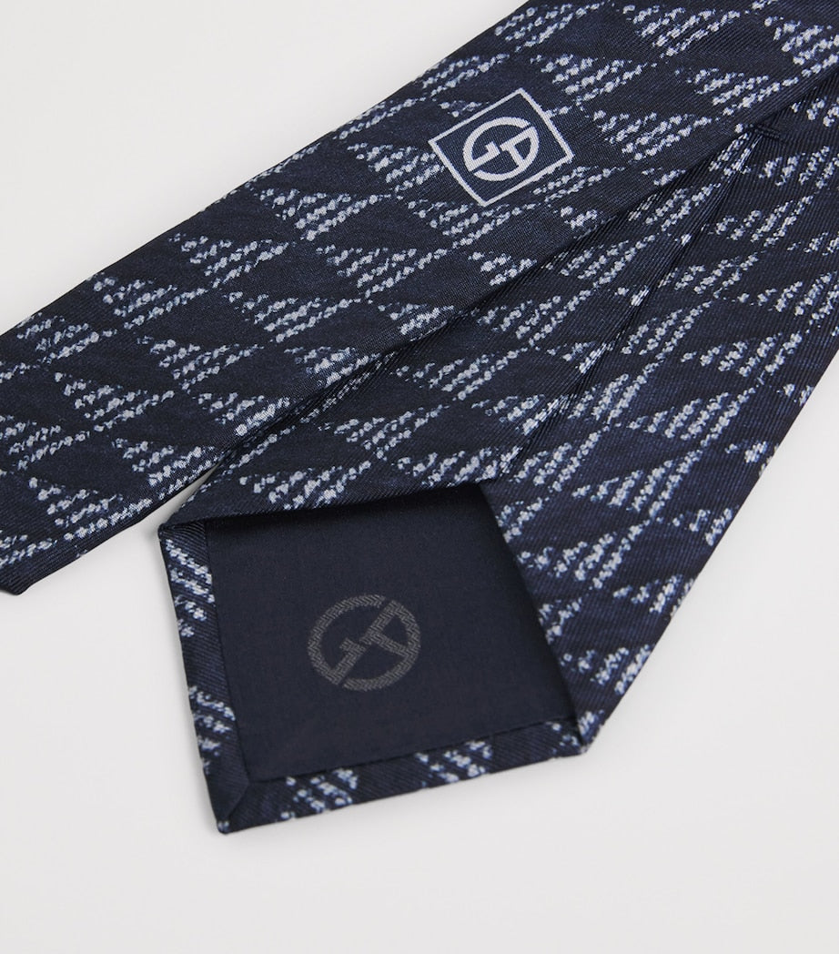 Giorgio Armani silk arrow jacquard tie, UK version