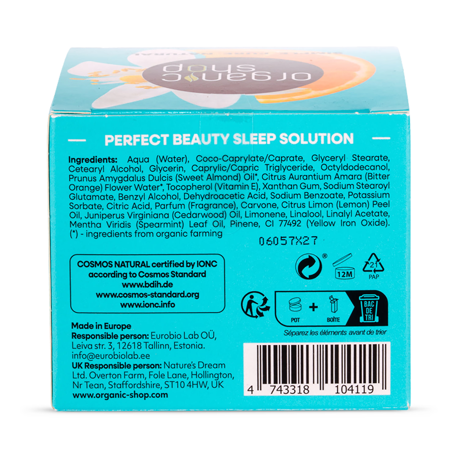Organic Shop Orange Blossom night cream 50ml, UK version