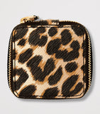 Smythson leopard print crossgrain leather trinket case, imported from the UK
