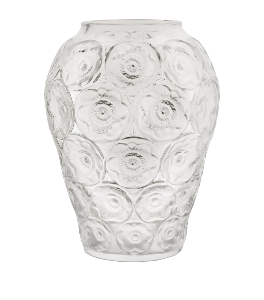 Lalique crystal anemones vase 32.5cm - British product