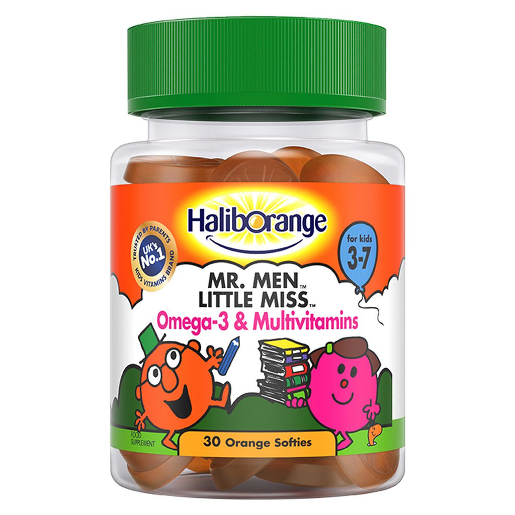 Haliborange for Kids 3-7 Mr. Men Little Miss Omega 3 & Multivitamins - 30 Orange Softies