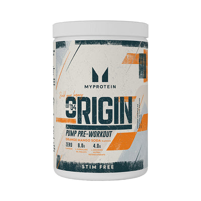 Holland & Barrett Myprotein Origin Pre Workout Stim Free Orange Mango Flavour Supplement 600g- Buy online at McGrocer