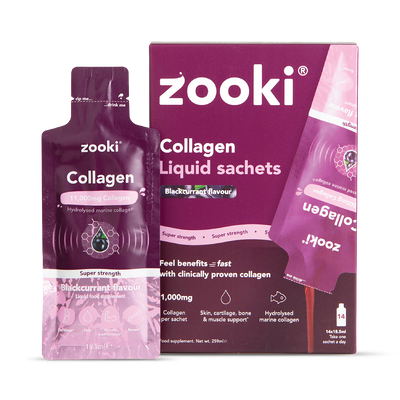 Holland & Barrett Zooki Super Strength Marine Collagen 11,000mg Blackcurrant Flavour Supplement 14 Sachet- Buy online at McGrocer