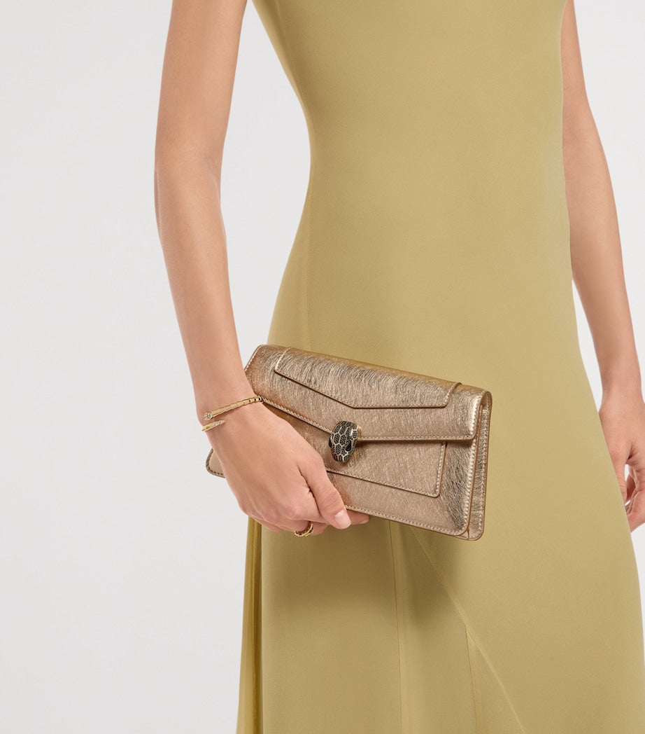 Bvlgari Serpenti Forever clutch bag metallic calf leather, UK version