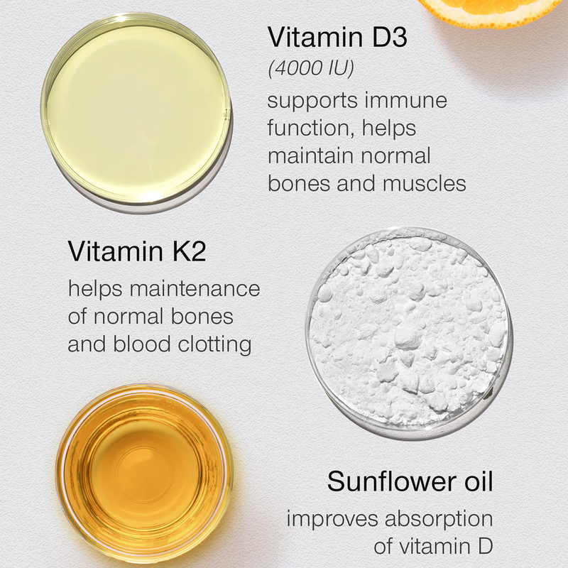 SuperSelf Vitamin D3 K2 drops orange flavour 30ml - British product