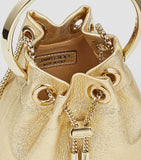 Jimmy Choo Micro Bon Bon top-handle bag metallic leather (British brand)