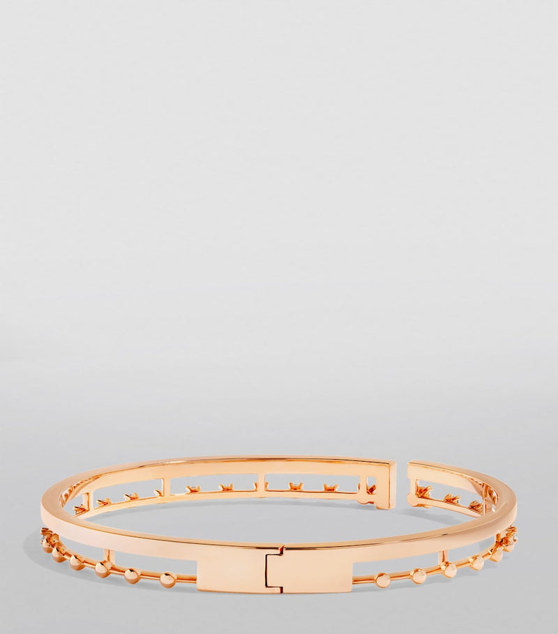 Marli New York medium rose gold and diamond bangle, UK version