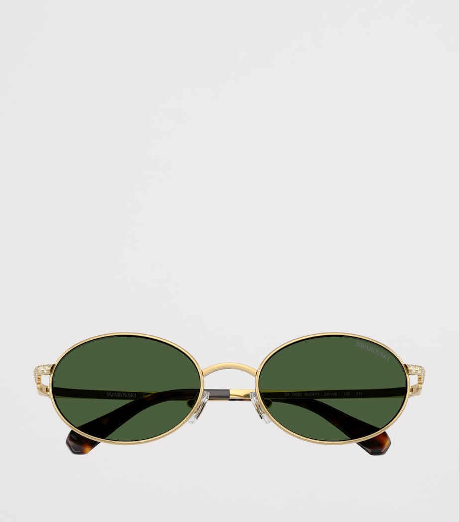 Swarovski oval sunglasses with crystal temples, imported from the UK